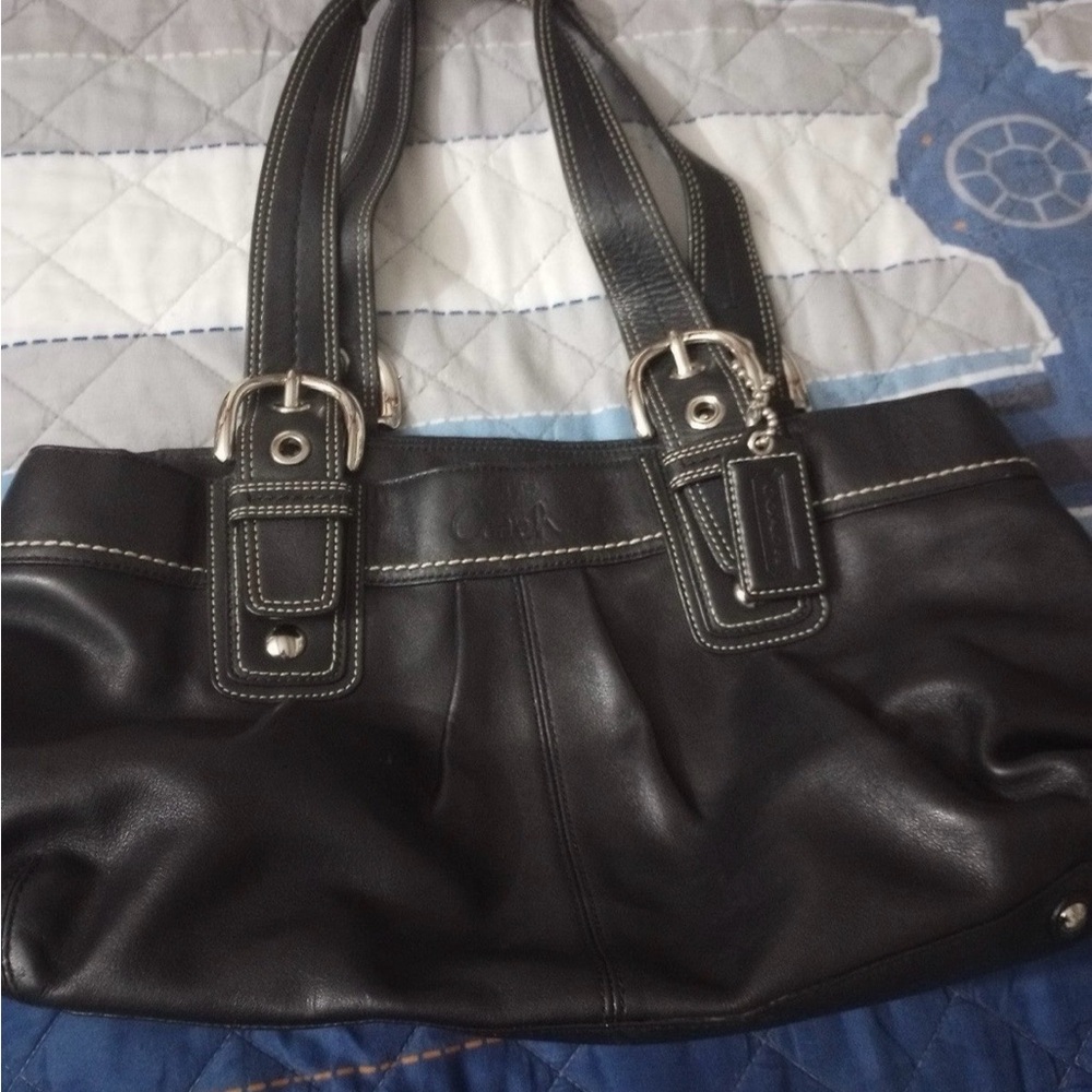 Coach Soho Pleated Tote Leather Bag - Gem
